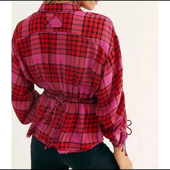NWT Free People Pacific Dawn Plaid Shirt - Picture 3 of 14